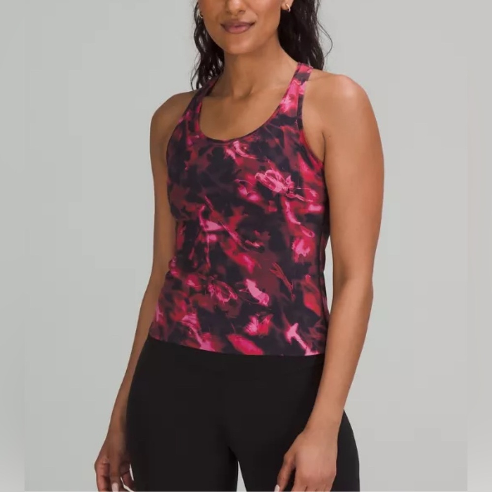 Lululemon Cool Racerback Short Tank Top Nulu Intensity Pink Blossom Multi Size 6